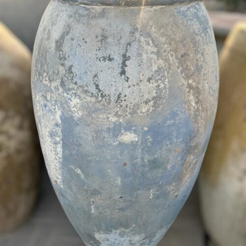 noranah – ancient white wash ceramic circular dune pot